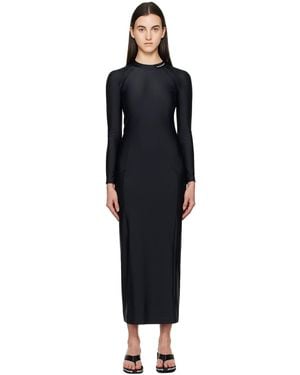T By Alexander Wang Rashguard L/S Maxi Dress - Black