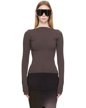 Rick Owens Tower Tight Ls T-Shirt - Brown
