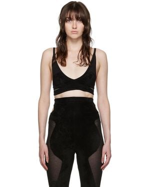 Dion Lee Chenille Intarsia Bra - Black
