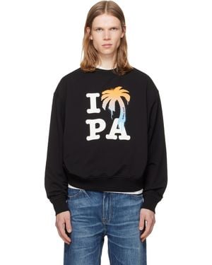 Palm Angels 'I Love Pa' Regular Crew Sweatshirt - Black