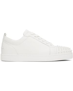 Christian Louboutin ホワイト Louis Junior Spikes ローカット スニーカー - ブラック