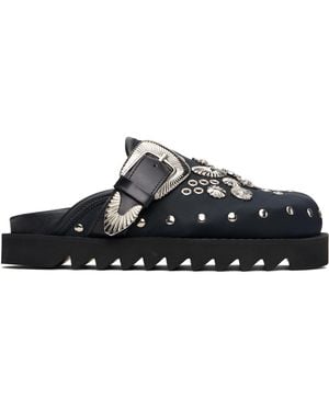 Toga Eyelet Metal Sabot Slip-on Loafers - Black