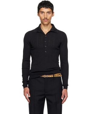 Dries Van Noten Pointelle Polo - Black