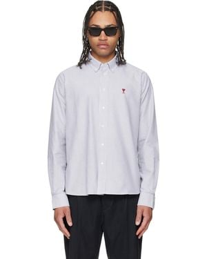 Ami Paris Cotton Ami De Coeur Oxford Shirt - Black
