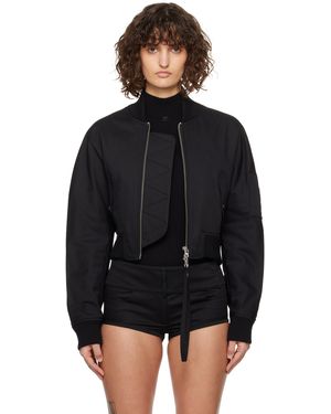 Courreges Cropped Scuba Bomber Jacket - Black