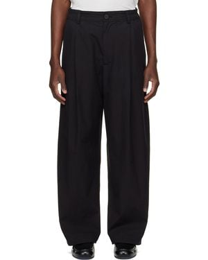Studio Nicholson Shire Cotton Pleated Pants - Black
