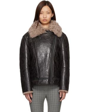 Acne Studios Leather Shearling Jacket - Black