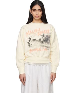 Anine Bing Off- Harry Shrunken Sweatshirt - Natural
