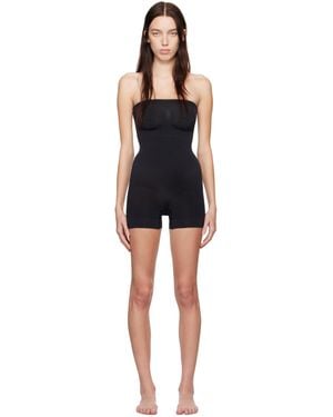 Skims Seamless Sculpt Strapless Shortie Bodysuit - Black