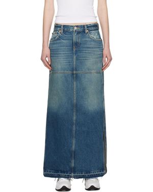 RE/DONE Split Denim Maxi Skirt - Black