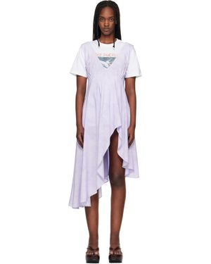 Collina Strada Robe Midi Tulip Mauve À Motif Vermiculaire Floral - Noir