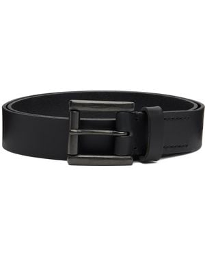Yohji Yamamoto Matt Soft Leather 30Mm Plain Belt - Black