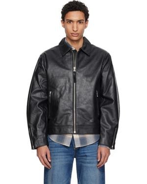 Nudie Jeans Eddy Rider Leather Jacket - Black