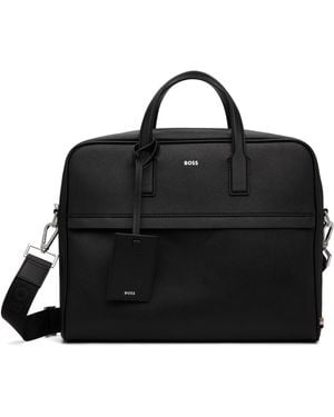 BOSS Logo Detail Document Briefcase - Black