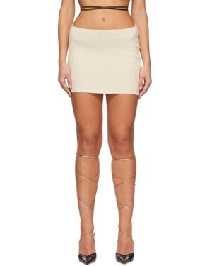 GUIZIO Off-white Wool Mini Skirt