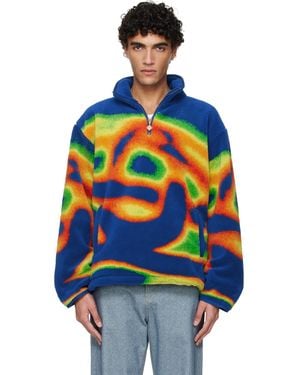 CASABLANCA 1/4 Zip Fleece Jacket - Orange