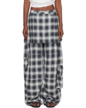 Collina Strada Lightweight Flannel Lawn Skirt Cargo Pants - Black