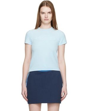 CASABLANCA Velour Short Sleeve T‑Shirt - Blue