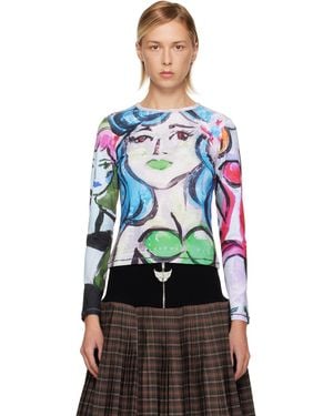 Chopova Lowena Painted Pin Up Fitted Jersey T-Shirt - Black