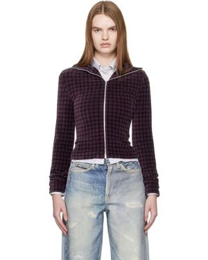 Our Legacy Burgundy Slim Zip Longsleeve Jacket - Multicolour