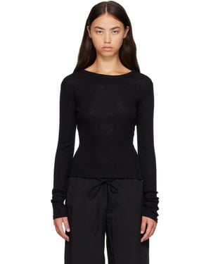 St. Agni Wool Long Sleeve Baby T-Shirt - Black