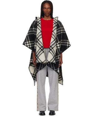 Burberry Check Wool Reversible Cape - Black