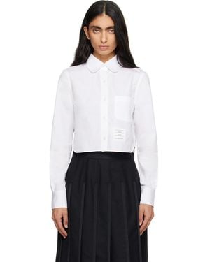 Thom Browne Classic Poplin Cropped Shirt - White