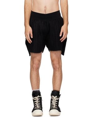Rick Owens Tower Rib Boxers Knit Shorts - Black