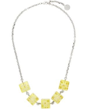 Marni Silver & Yellow Dice Charm Necklace - Multicolour