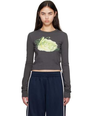 we11done Cropped Pastel Teddy Long Sleeve T-Shirt - Black