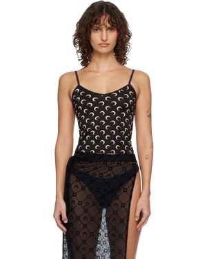 Marine Serre Moon Printed Jersey Straps Camisole - Black