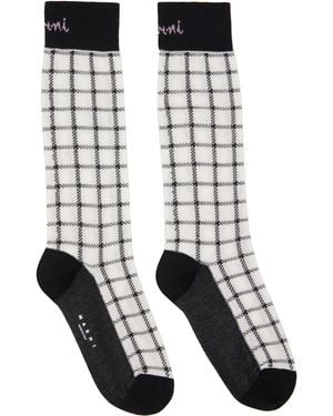 Marni Jacquard Check Socks - Black