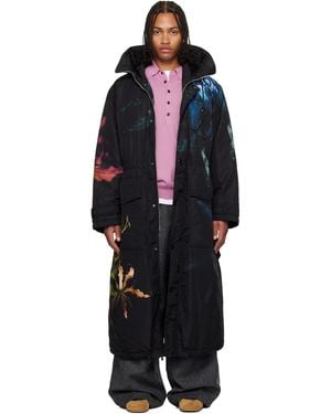 Dries Van Noten Printed Nylon Parka - Black