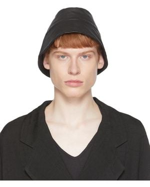 FREI-MUT Leather Selim Bucket Hat - Black