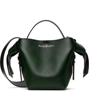 Acne Studios Mini Sac À Bandoulière Vert À Nœuds Musubi