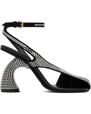 【Dries Van Noten】Strappy Sculptural ヒールサンダル Dries Van Noten シルバー Strappy Sculptural ヒールサンダル