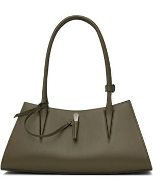 Mugler カーキ Fang スムースレザー バッグ - グリーン