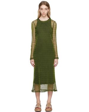 Song For The Mute Crewneck Midi Dress - Green