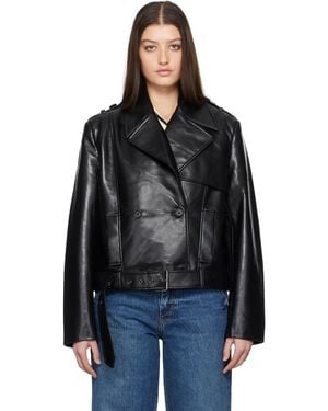 Anine Bing Simone Leather Jacket - Black