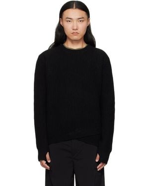 J EONGL I Wool 2Layer Knit Jumper - Black