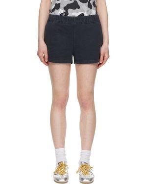 A Bathing Ape Pigment Dyed One Point Sweat Shorts - Blue