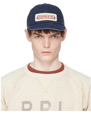 RRL Logo-Patch Denim Trucker Cap - Blue
