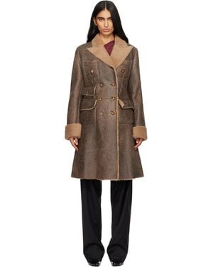 Vivienne Westwood Waisted Db Shearling Coat - Black