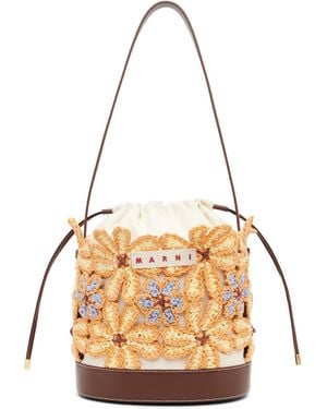 Marni Off- & Flower Bucket Bag - Metallic