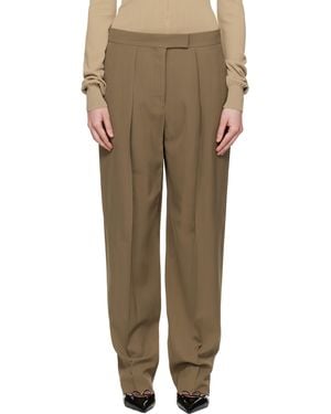 Ferragamo トープ Inverted Pleats トラウザーズ - ナチュラル