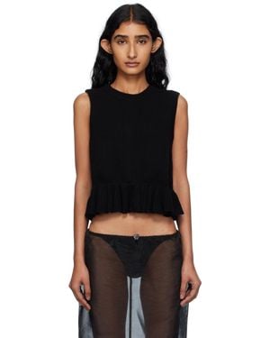 Tシャツ・カットソー CECILIE BAHNSEN Black tech fabric Brooklyn top Black tech fabric Brooklyn top – G&B