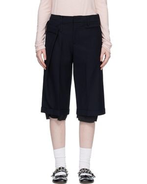 OPEN YY Wrap Over Bermuda Shorts - Black