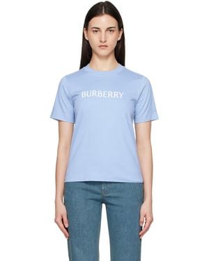 Burberry Logo Cotton T-Shirt - Blue