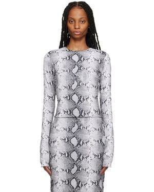 16Arlington Pattern Long-Sleeved Top - Black
