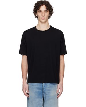 AURALEE ブラック スーパーソフト ウール ジャージ Tシャツ